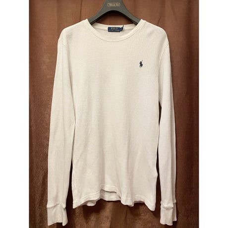 ▲訳あり商品▲ POLO RALPH LAUREN 長袖サーマルカットソー ホワイト Mサイズ