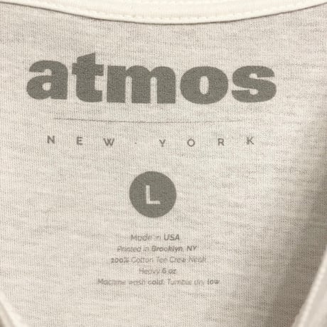 激レア MADE IN USA製 ATMOS NEW YORK × DIPLOMATS バックプリントTシャツ ホワイト Lサイズ