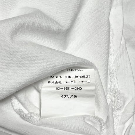 ★新品★ MADE IN ITALY製 MAGLIA 「＃ANDRA TUTTO BENE」 クルーネックプリントTシャツ ホワイト S～Mサイズ ユニセックス