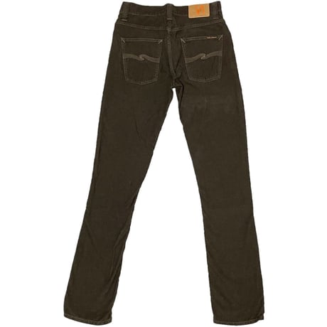 MADE IN ITALY製 nudie Jeans オーガニックコットンコーデュロイパンツ ダークブラウン W28-L32サイズ