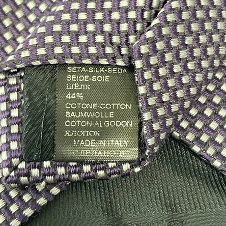 MADE IN ITALY製 HUGO BOSS BOSS SELECTION ドット柄シルクコットンネクタイ パープル