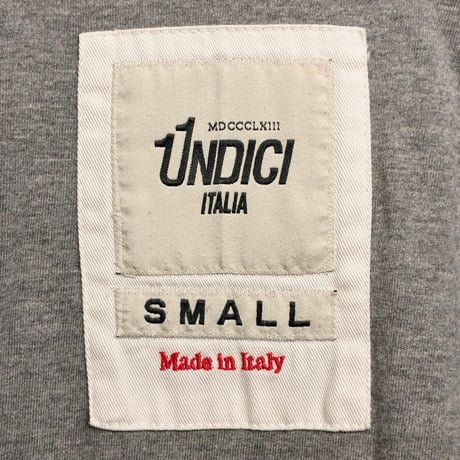 MADE IN ITALY製 UNDICI ITALIA スウェットジャケット チャコールグレー Sサイズ