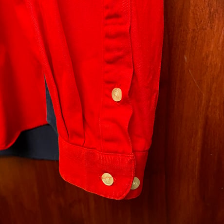 MADE IN USA製 TEXAS COTTON 長袖ボタンダウンシャツ トリコロール Mサイズ