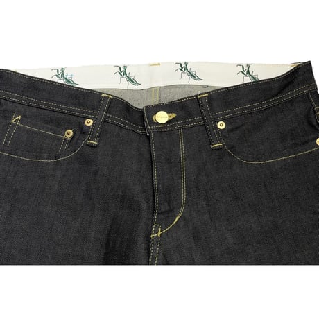 美品 MADE IN JAPAN製 PHENOMENON 2008年モデル ノンウォッシュデニムクロップドスキニーパンツ ブラックインディゴ W32サイズ