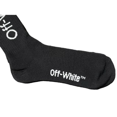 ★新品★ MADE IN ITALY製 2021-22FW OFF-WHITE ソックス DIAG MID LENGHT SOCKS BLACK WHITE OMRA001F21KNI0031001