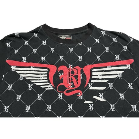 RICH YUNG 総柄ロゴプリントTシャツ ブラック Lサイズ