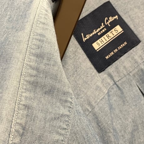 MADE IN JAPAN製 International Gallery BEAMS 半袖ダンガリーシャツ ライトインディゴ Mサイズ
