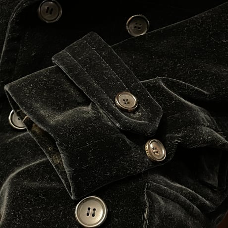 MADE IN ITALY製 GUCCI ベルベットPコート ブラック 48サイズ