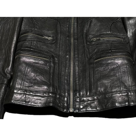 Zadig&Voltaire レザーライダースジャケット ブラック 34/XSサイズ