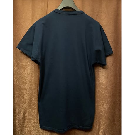 MADE IN ITALY製 HARMONY CAPRI ITALIA 刺繍入りVネックTシャツ ネイビー Lサイズ