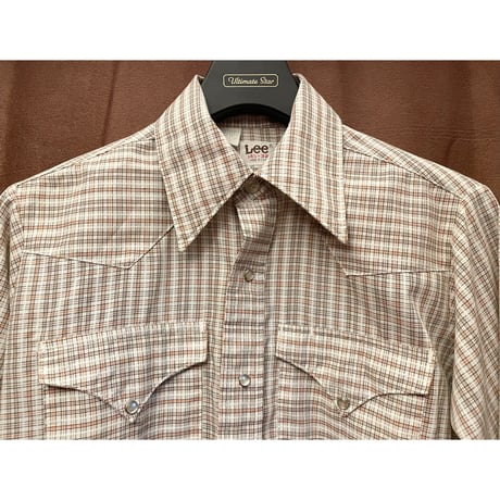 希少 MADE IN USA製 Lee 長袖チェック柄ウエスタンシャツ マルチカラー 14 1/2-32サイズ