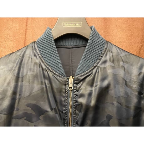 ▲訳あり商品▲ MADE IN JAPAN製 Libertad der baile リバーシブルMA-1ジャケット ネイビー×カモフラ柄 Mサイズ