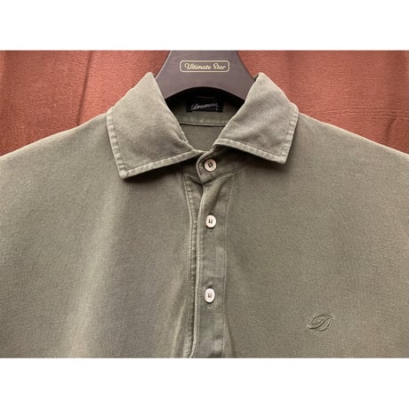 ▲訳あり商品▲ 【BEAMS 取り扱い】 MADE IN ITALY製 Drumohr 半袖鹿の子ポロシャツ オリーブ Lサイズ