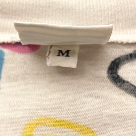 MADE IN ITALY製 UNITED COLORS OF BENETTON 総柄プリントTシャツ ホワイト Mサイズ