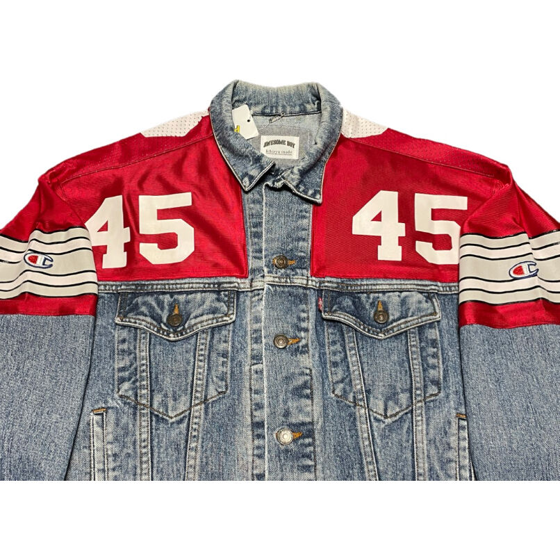 Awesome Boy × ichiryu made REMAKE NFL DENIM JAC