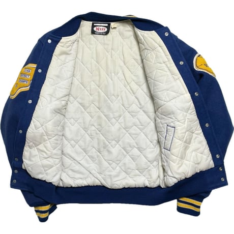 MADE IN USA製 NEFF アメリカンカレッジスタジャン ブルー Sサイズ