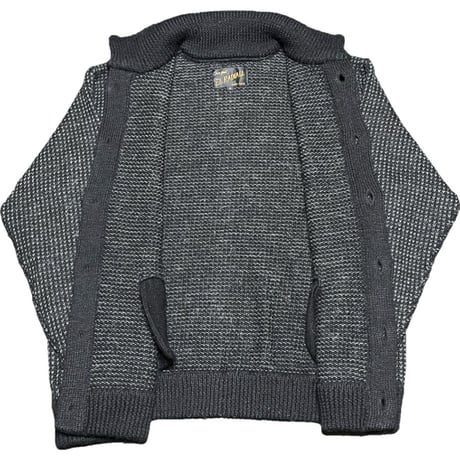MADE IN JAPAN製 EL RADIALL ウールアルパカニットカーディガン ブラック×グレー 42サイズ