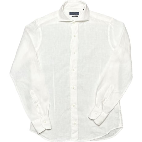 MADE IN JAPAN製 SHIPS FINE FIT 長袖リネンシャツ ホワイト Mサイズ