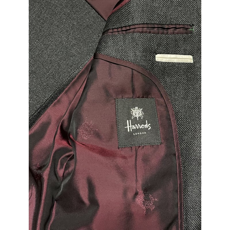 MADE IN JAPAN製 Harrods LONDON シルクテーラードジャケット チャコ
