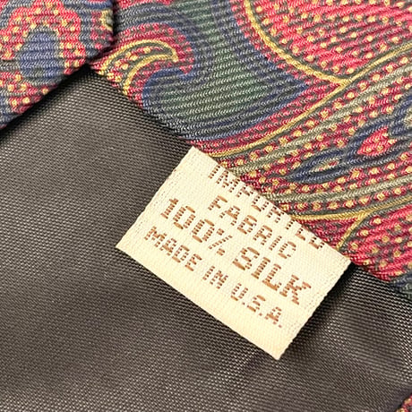 MADE IN USA製 VINTAGE ETRO ペイズリー柄シルクネクタイ グリーン×ボルドー
