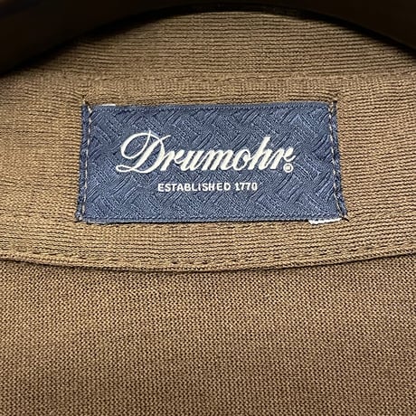 MADE IN ITALY製 Drumohr 長袖コットンポロシャツ ブラウン Sサイズ