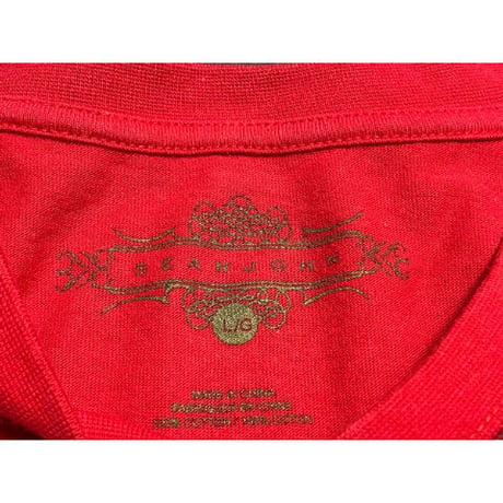 SEAN JOHN 勲章プリントVネックTシャツ レッド Lサイズ