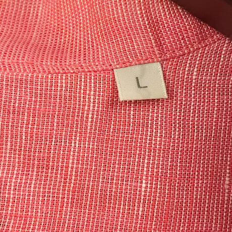 MADE IN JAPAN製 BARNEYS NEWYORK Cotonificio Albini生地 長袖リネンシャツ ピンク Lサイズ