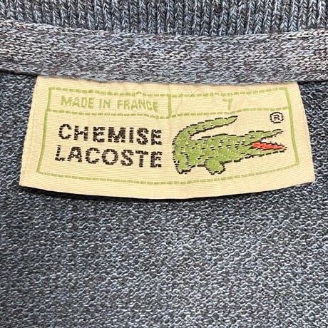 希少 MADE IN FRANCE製 80s CHEMISE LACOSTE 長袖鹿の子ポロシャツ インディゴ 7サイズ