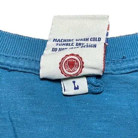 MADE IN ITALY製 FRANKLIN MARSHALL VARSITY リゾートプリントTシャツ ブルーグリーン Lサイズ