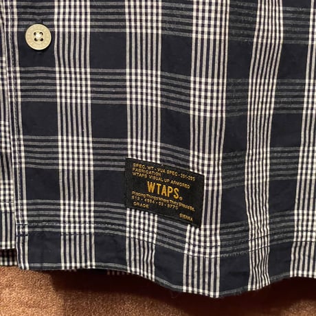 MADE IN JAPAN製 WTAPS 2016SSモデル 半袖チェックシャツ ネイビー Sサイズ