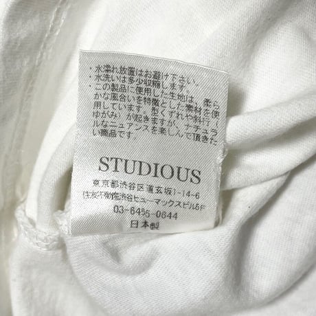 ▲訳あり商品▲ MADE IN JAPAN製 STUDIOUS ロゴプリントTシャツ ホワイト 3サイズ