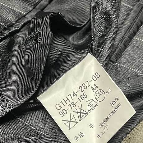 MADE IN JAPAN製 MACKINTOSH LONDON 英国生地使用3ピースストライプスーツ チャコールグレー A4