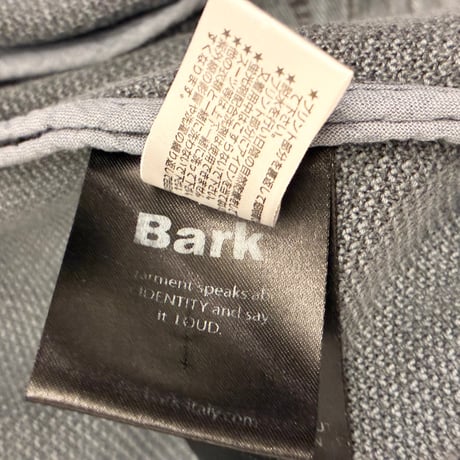 MADE IN ITALY製 BARK ボタニカル柄 コットンニットテーラードジャケット ネイビーグレー Lサイズ