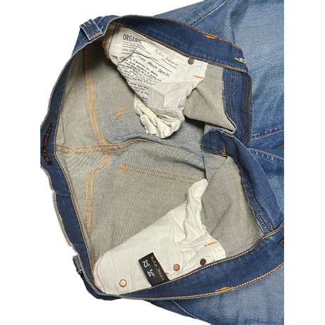 ▲訳あり商品▲ MADE IN ITALY製 Nudie Jeans オーガニックコットンデニムパンツ インディゴ W34/L32サイズ