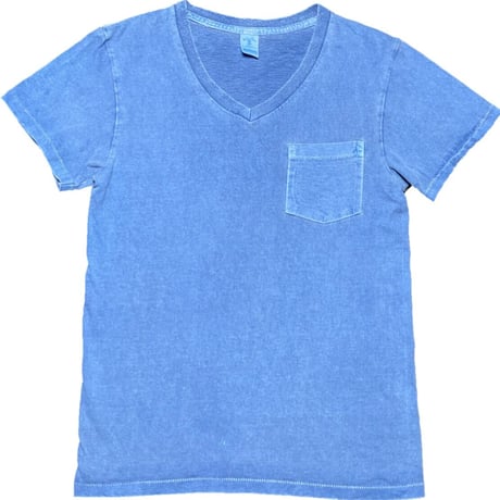 MADE IN USA製 Velva Sheen × JOURNAL STANDARD 無地Vネック半袖Tシャツ インディゴ Sサイズ