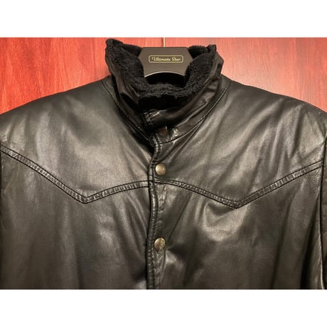 MADE IN ITALY製 WLG by Giorgio Brato VERA PELLE ラムレザージャケット ブラック 44サイズ