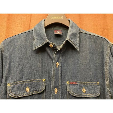希少 MADE IN USA製 EDWIN 長袖デニムシャツ インディゴ Mサイズ