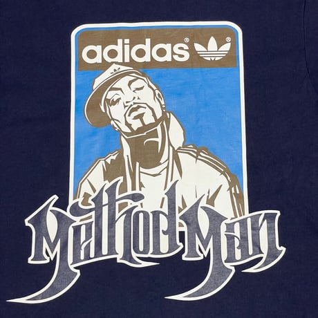 激レア adidas × Def Jam × Methodman トリプルネームプリントTシャツ ネイビー XSサイズ