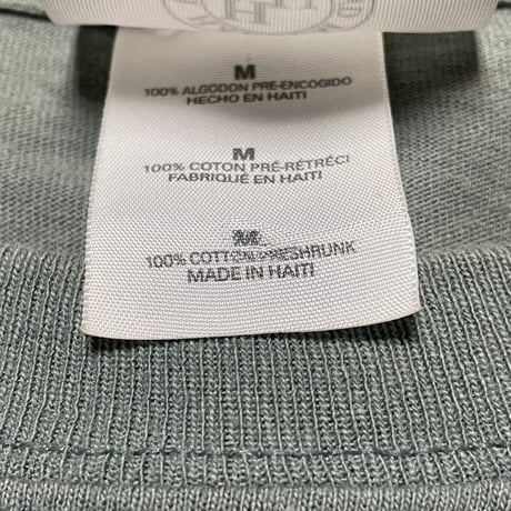 ▲訳あり商品▲ HARLEM UNDERGROUND ロゴプリント半袖Tシャツ セージグリーン Mサイズ