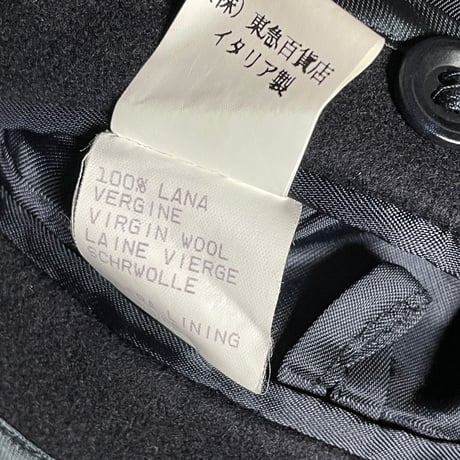 ▲訳あり商品▲ MADE IN ITALY製 PLUVEX ヴァージンウールPコート ネイビー 50サイズ