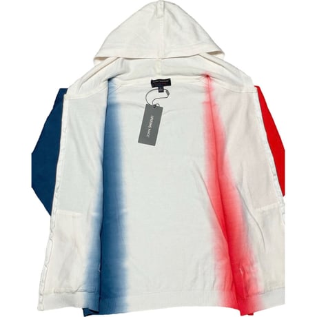 ☆タグ付き新古品☆ MADE IN ENGLAND製 JOHN SMEDLEY×m's braque Wネーム シーアイランドコットンフルジップパーカー トリコロール Lサイズ