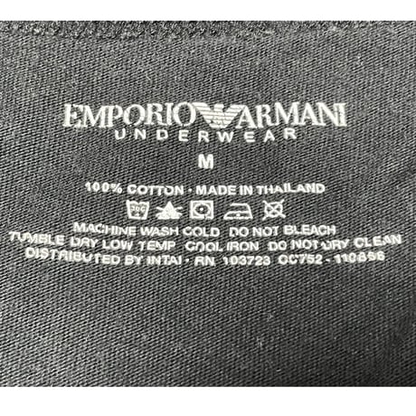 EMPORIO ARMANI 無地半袖VネックTシャツ ブラック Mサイズ