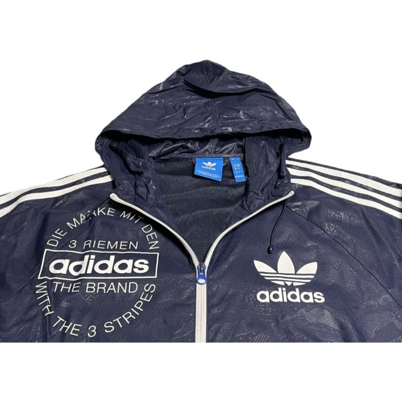 PAKAIAN adidas フルジップナイロンパーカー ネイビー Mサイズ