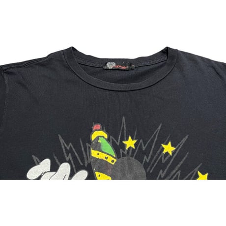 激レア MADE IN USA製 ED HARDY × DISNEY MICKEY MOUSE 限定コラボレーション 半袖プリントTシャツ ブラック Sサイズ