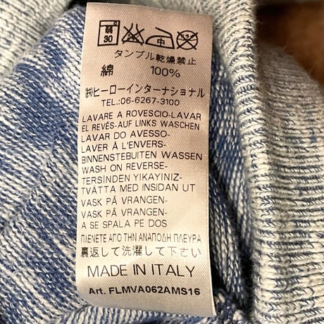 MADE IN ITALY製 FRANKLIN MARSHALL VARSITY フルジップニットパーカー ブルー×ホワイト Lサイズ