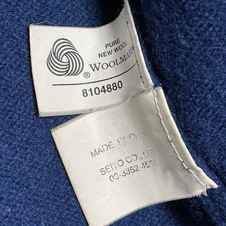 UNITED ARROWS BLUE LABEL フルジップウールカーディガン ネイビー Lサイズ