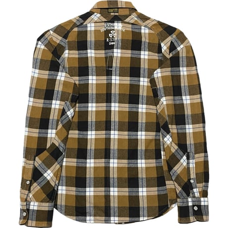 G-STAR RAW 長袖チェックシャツ ブラウン Sサイズ