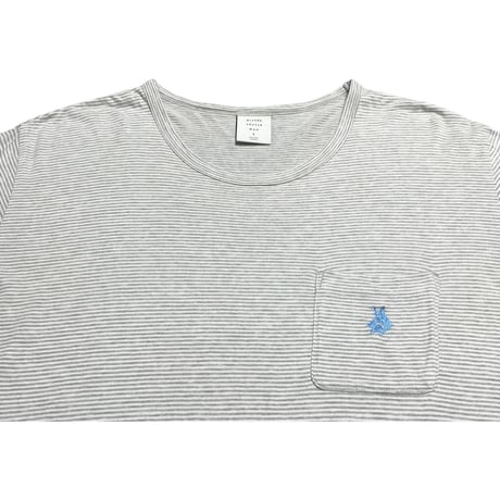MADE IN JAPAN製 MISTERGENTLEMAN 胸ポケット付き半袖ボーダーTシャツ グレー Lサイズ