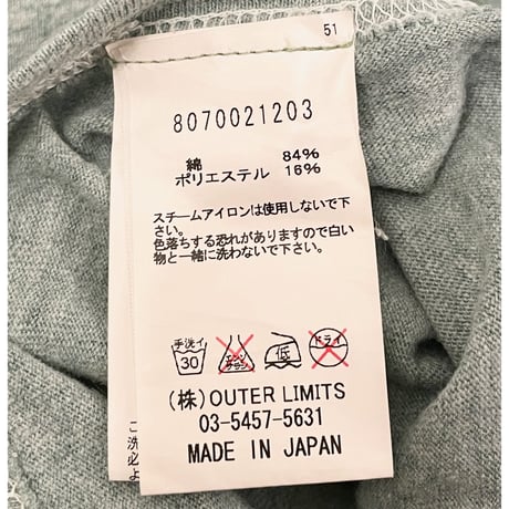 MADE IN JAPAN製 NIGEL CABOURN ヴィンテージ加工ポケット付き半袖Tシャツ グリーン 46サイズ