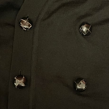 【UNITED ARROWS 取り扱い】 MADE IN ITALY製 PAOLO PECORA ダブル仕様ウールカーディガン ブラック Mサイズ
